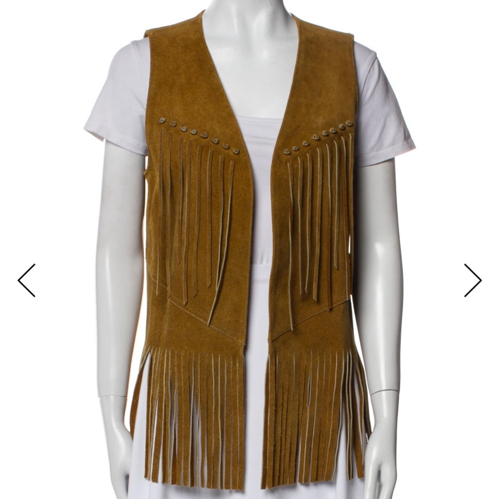 RE/DONE Suede fringe western vest